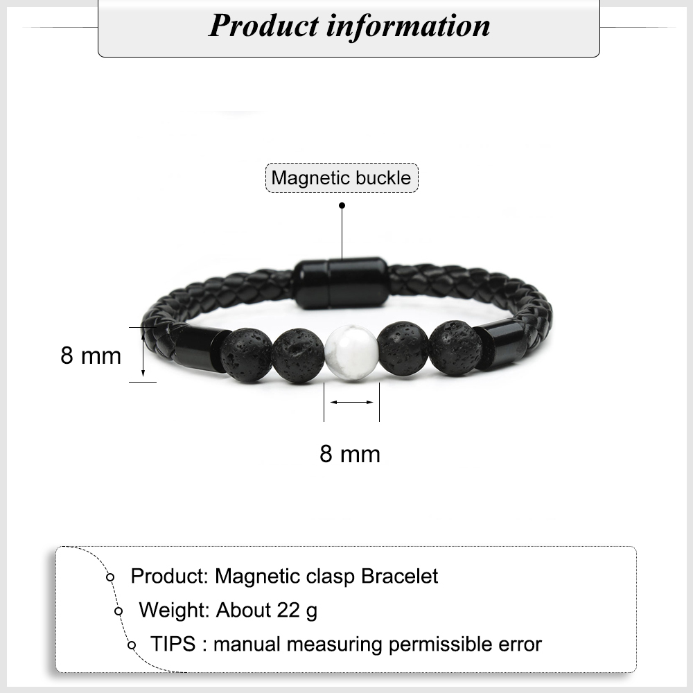 Tiger Eye Black Onyx Beaded Bracelet Men