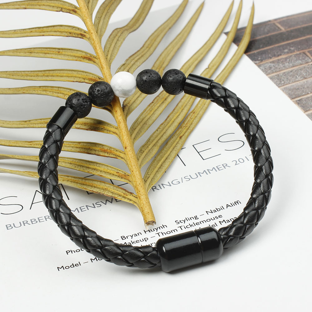 Tiger Eye Black Onyx Beaded Bracelet Men