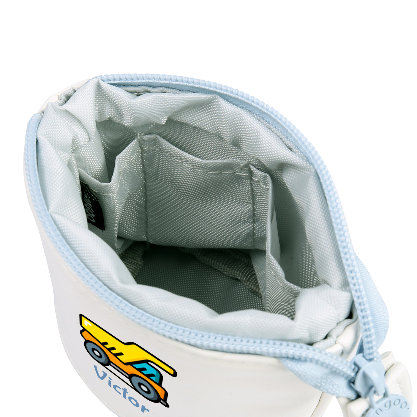 Astuccio per matite personalizzato con 1 nome e 1 veicolo da costruzione regalo per scuola elementare bambini