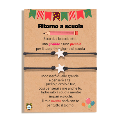 2PCS Braccialetto stella regorabile regalo per bambina con carta