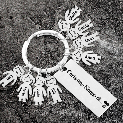 Portachiavi personalizzabile alla nonna con 1 ciondolo bambino