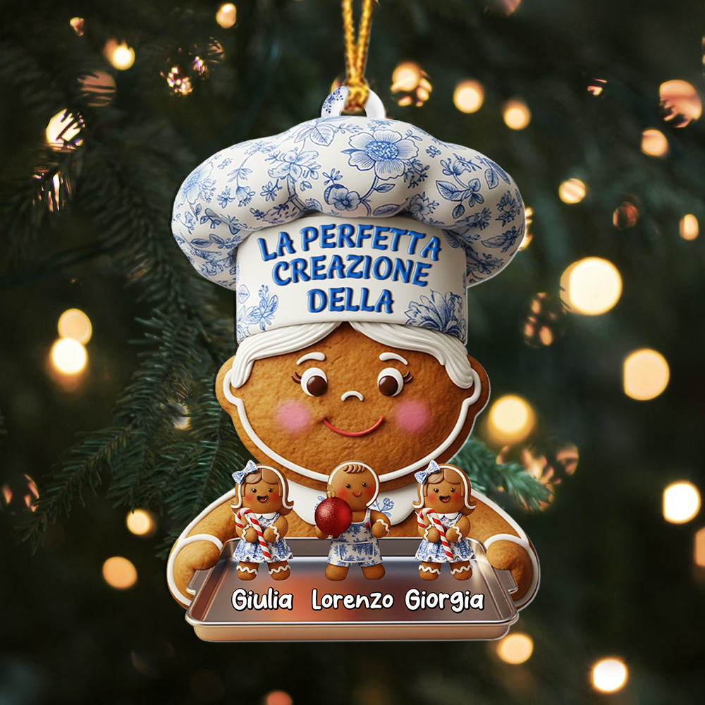 Ornamento di Natale personalizzato Nonna di pan di zenzero, da 1 a 6 nomi, decorazione per l'albero, ricordo di famiglia, regalo di Natale per la nonna | Jessemade