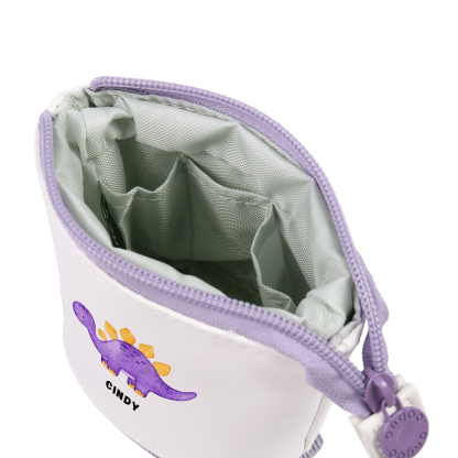 Astuccio per matite personalizzato con 1 nome e 1 dinosauro regalo per scuola elementare bambini