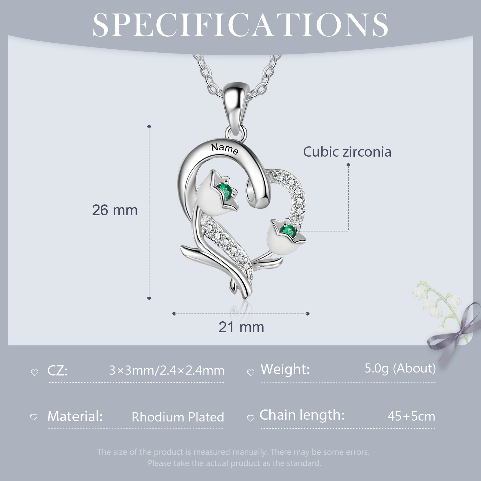 Collana Mughetto fiore del mese Maggio regalo compleanno per Lei