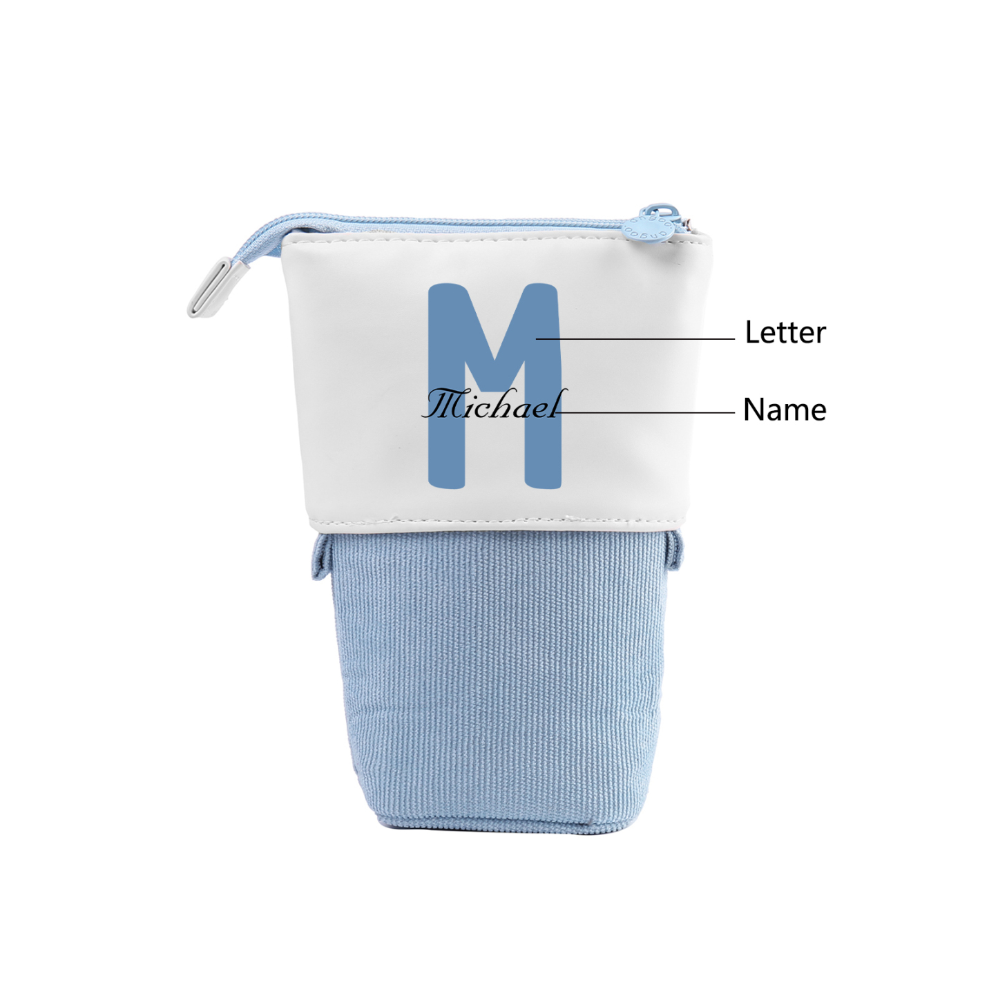 Astuccio per matite personalizzato con 1 nome e 1 lettera regalo per scuola elementare bambini