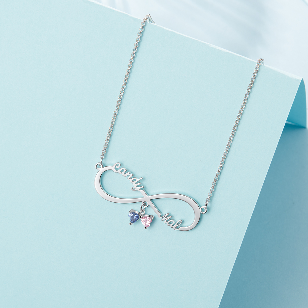 Collana Forever love infinito 2 nomi 2 pietre per lei