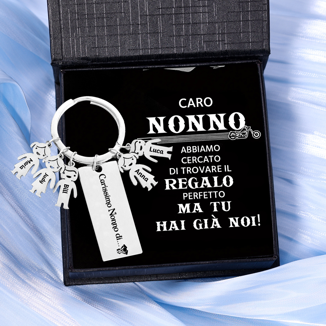 Portachiavi personalizzabile alla nonna con 1 ciondolo bambino