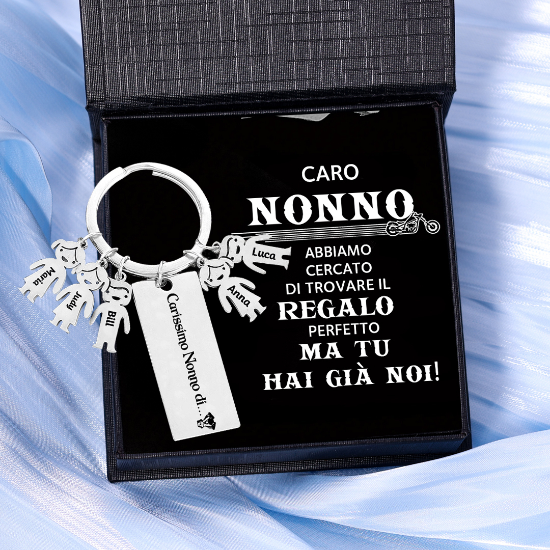 Portachiavi personalizzabile alla nonna con 1 ciondolo bambino