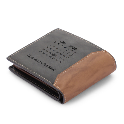 Portafoglio da Uomo Personalizzato con Foto, Testo e Calendario – Regalo Speciale per Papà | Jessemade