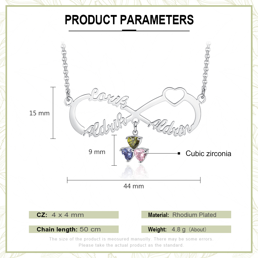 Collana Forever love infinito 3 nomi 3 pietre per lei