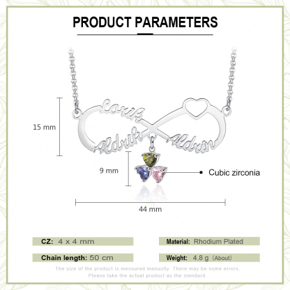 Collana Forever love infinito 3 nomi 3 pietre per lei