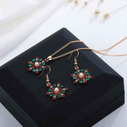 Family Christmas Gift Snowflake Earring & Necklace Set