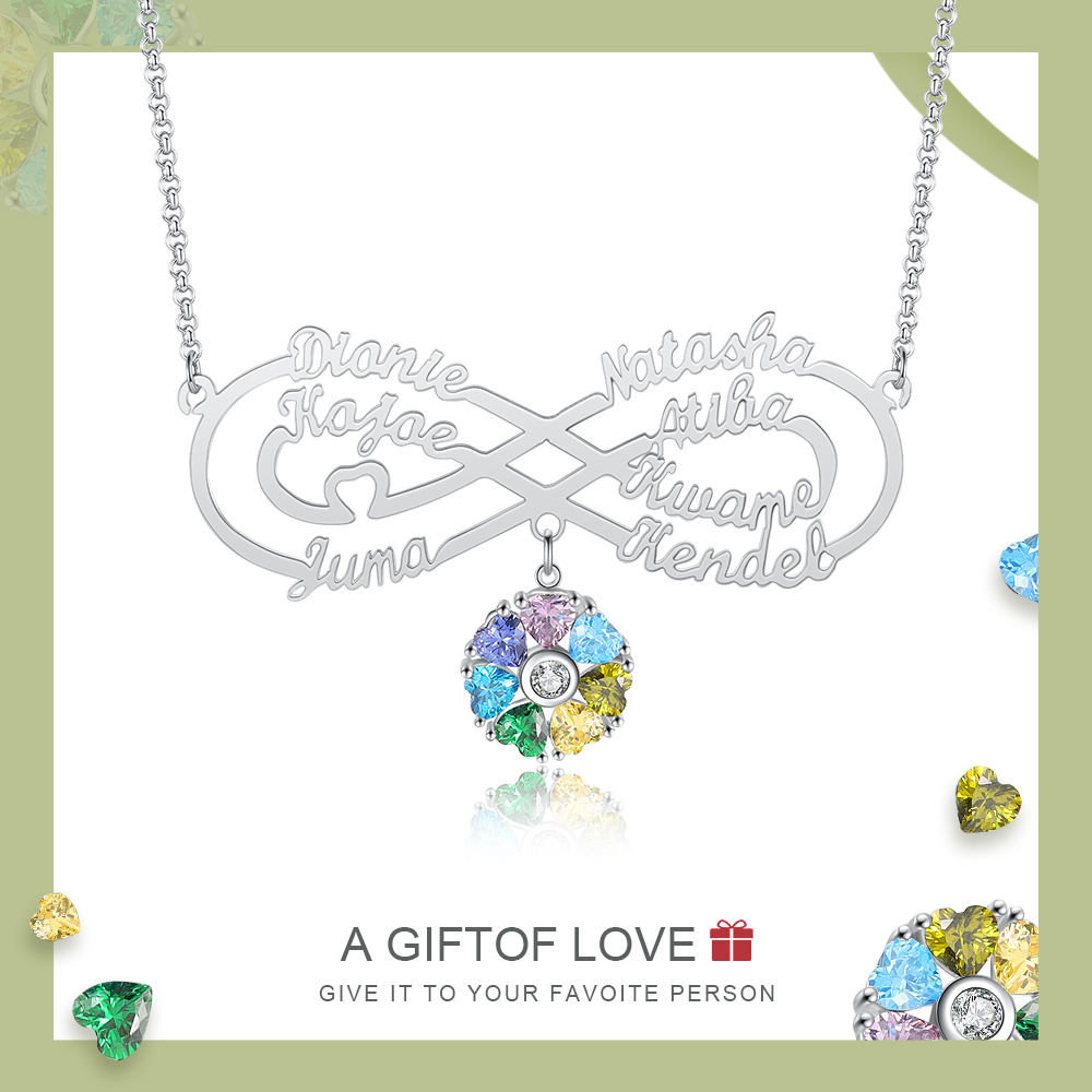 Collana Forever love infinito 7 nomi 7 pietre per lei