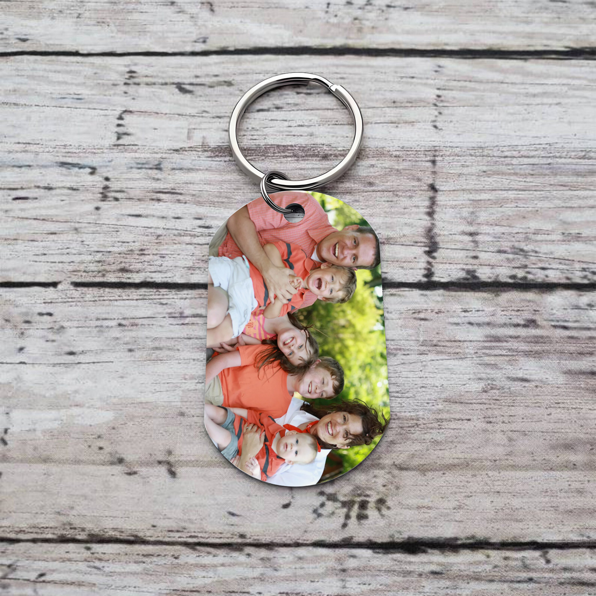 Portachiavi Personalizzato per Uomo – Incisione di 5 Nomi & Foto – Regalo Speciale per Papà/Nonno | Jessemade