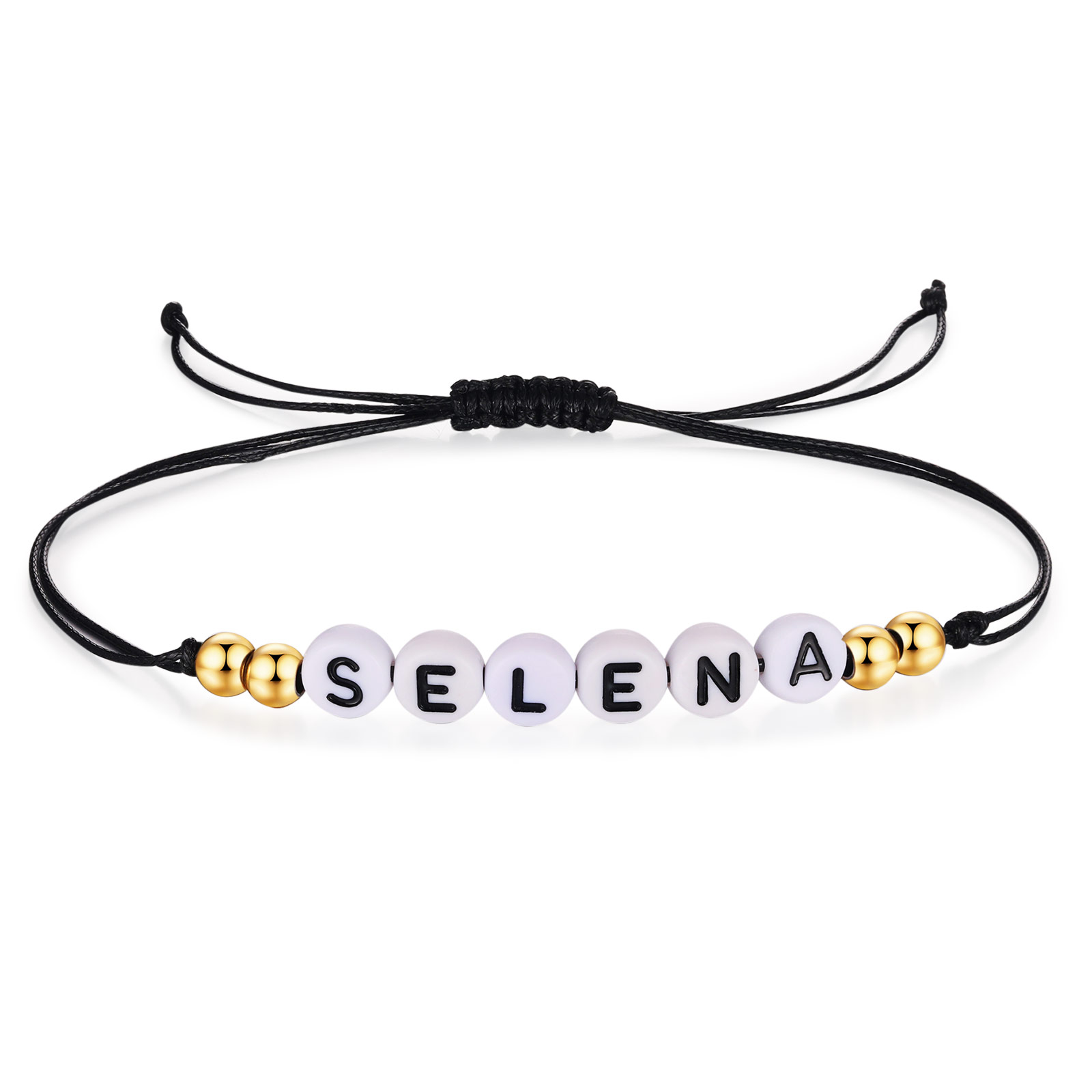 2PCS Braccialetto con perline di 2 nomi personalizzato regalo per scuola