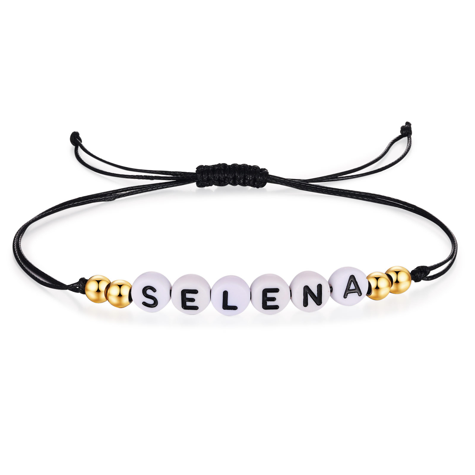 2PCS Braccialetto con perline di 2 nomi personalizzato regalo per scuola