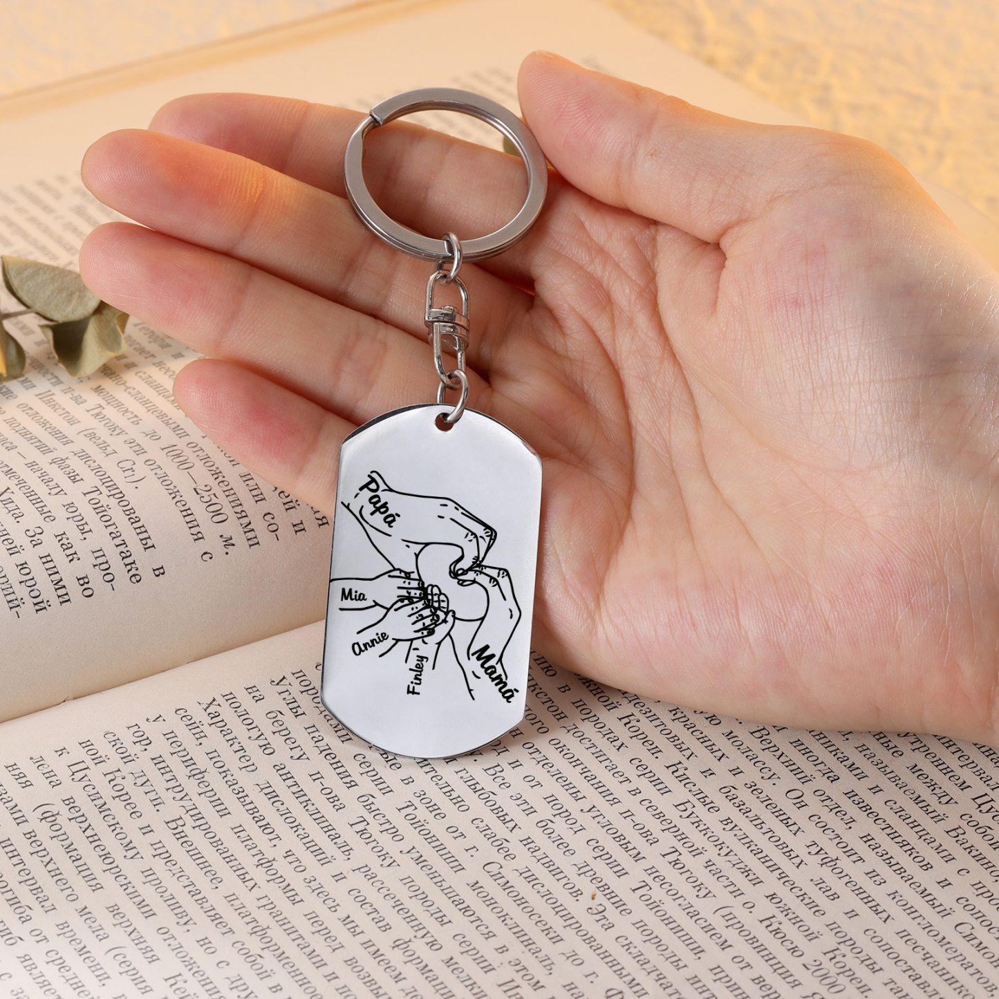 Portachiavi Personalizzato in Acciaio Inossidabile – Incisione 1 Foto & 5 Nomi – Regalo Speciale per Mamma e Papà | Jessemade