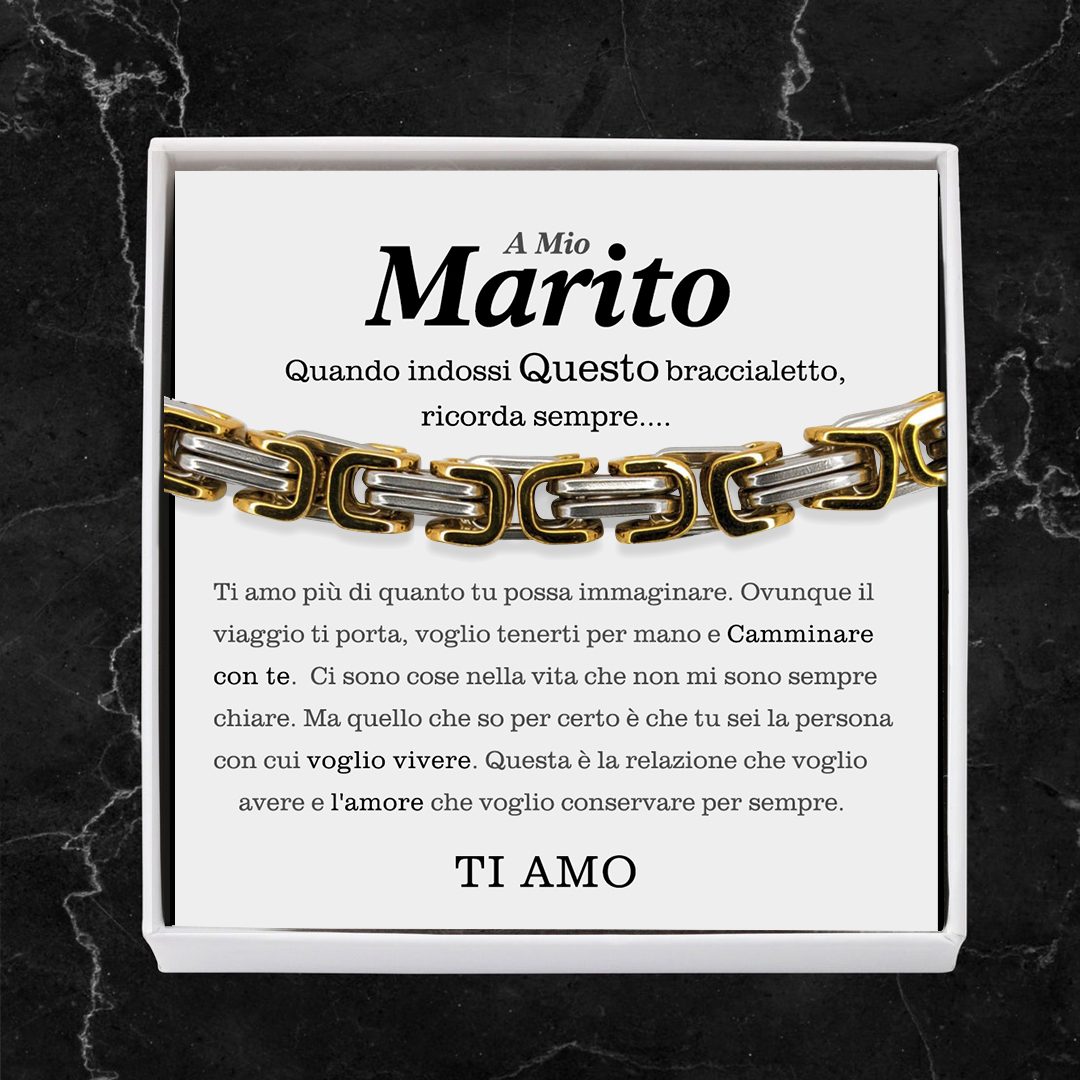 Bracciale acciaio inossidabile per mio marito uomo ragazzo con carta e scatola premium