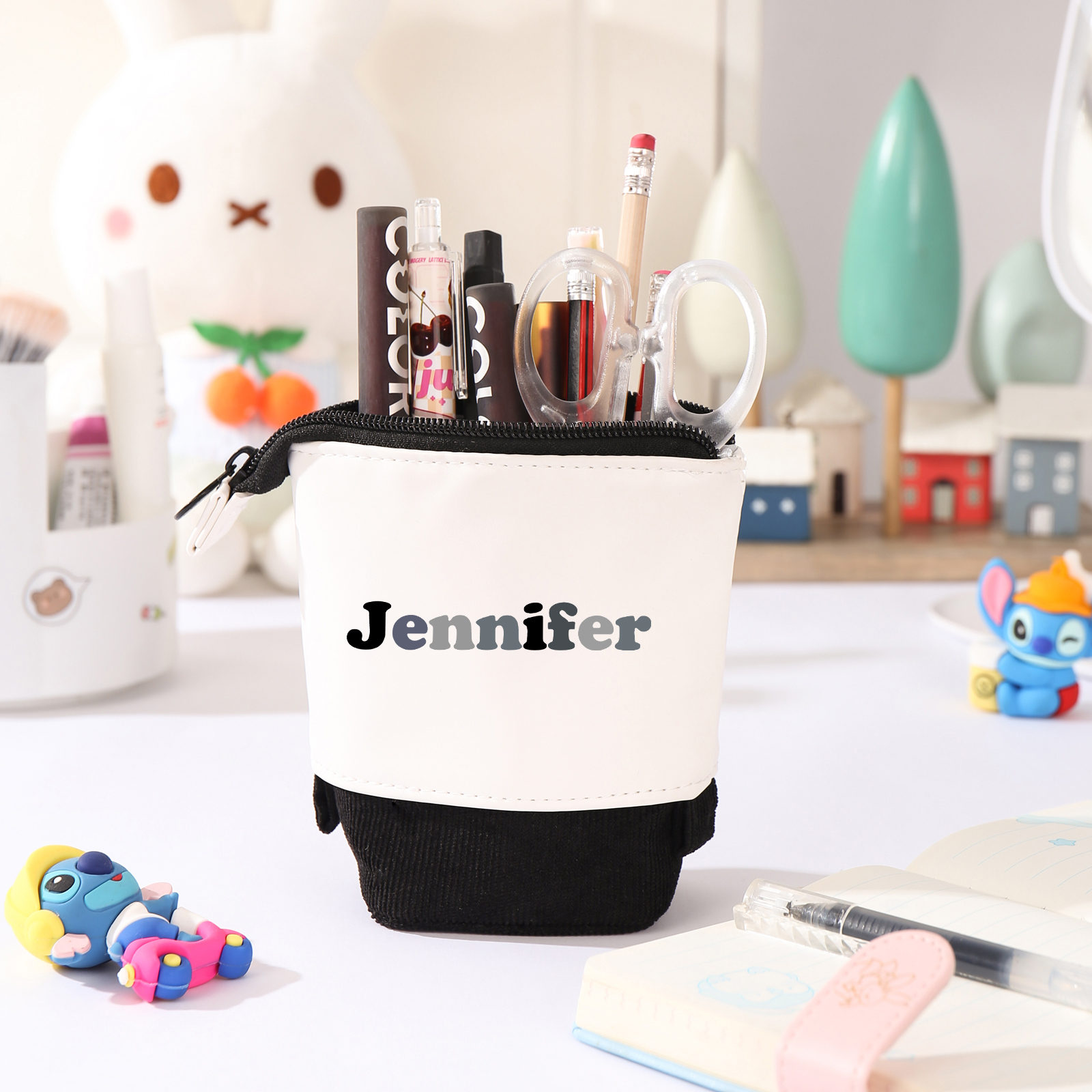 Astuccio per matite personalizzato con 1 nome colorato per scuola elementare bambini