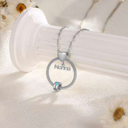 Collana con ciondolo nonna 1 nome incisione e pietra di nascita personalizzata