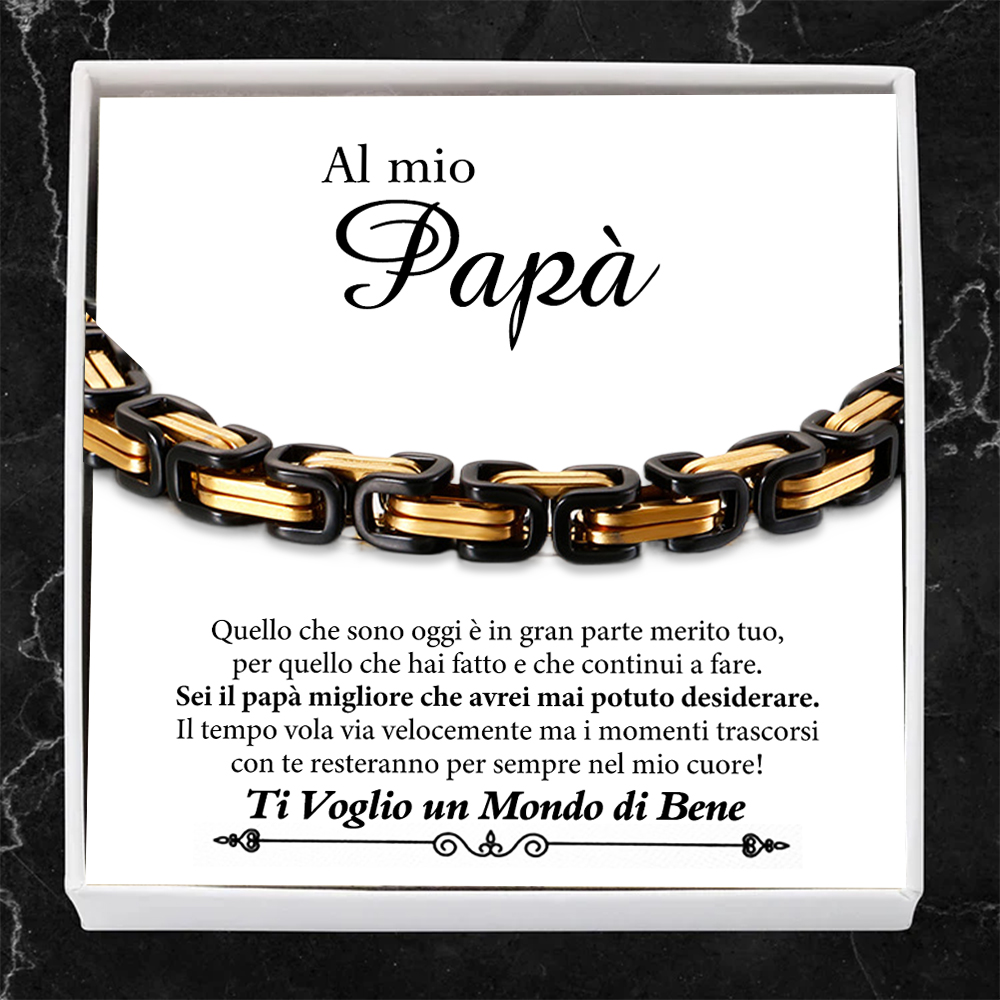 Braccialetto da uomo acciaio inox per papà marito nonno