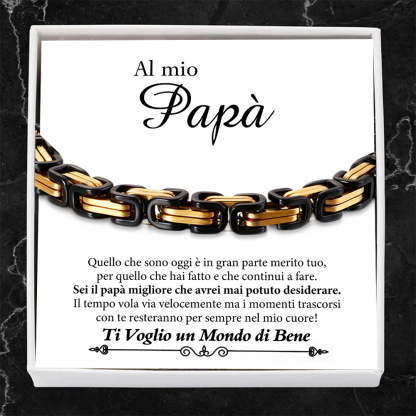 Braccialetto da uomo acciaio inox per papà marito nonno