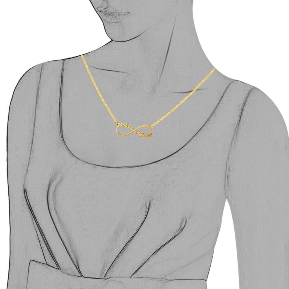 Collana infinito con 2 nomi in argento 925