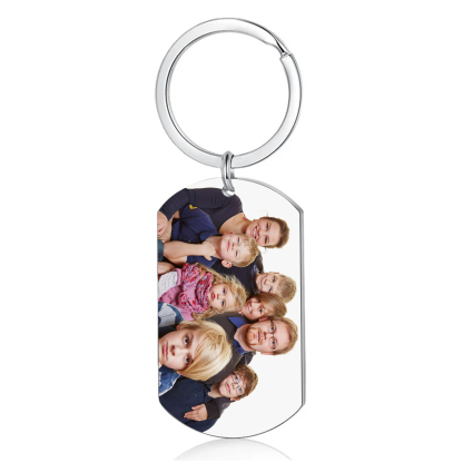 Portachiavi Personalizzato per Uomo – Incisione di 7 Nomi & Foto – Regalo Speciale per Papà/Nonno | Jessemade