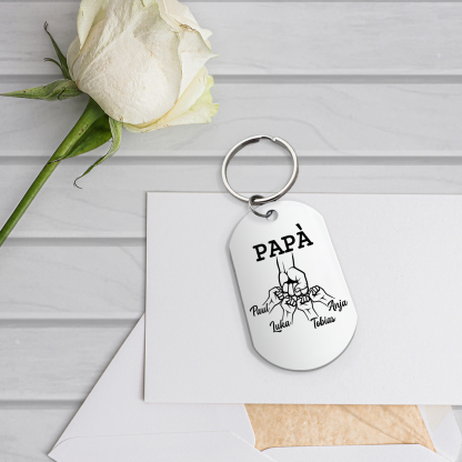 Non dimenticare mai che ti amo-Pugno a pugno Portachiavi 4 nomi regalo per papà