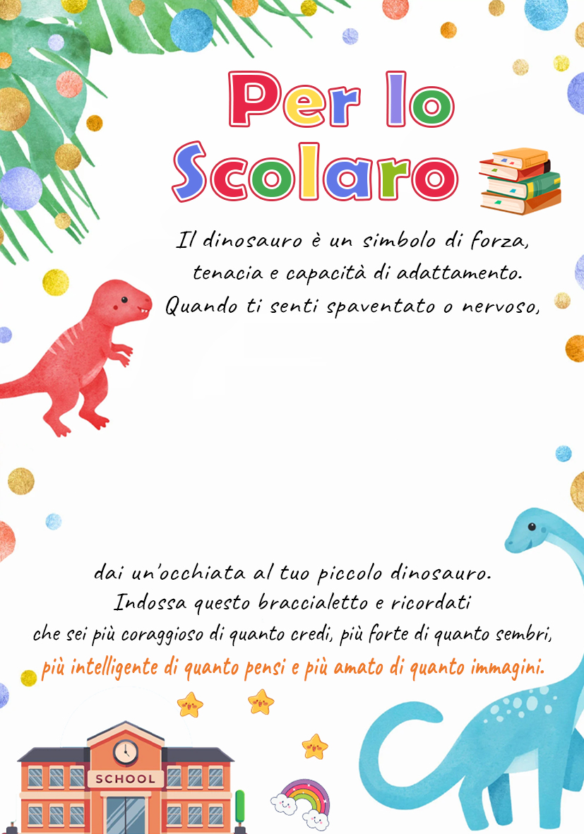 2PCS Braccialetto dinosauro regorabile regalo per bambina con carta e scatola