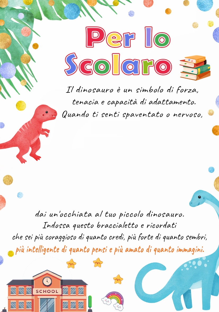 2PCS Braccialetto dinosauro regorabile regalo per bambina con carta e scatola