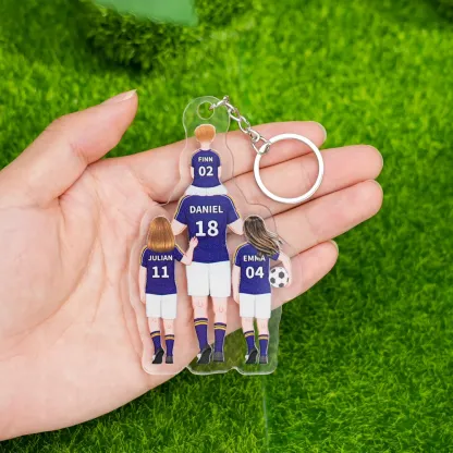 Portachiavi/Pendente acrilico da calcio con 2-4 nomi personalizzati Regali per la festa del papà | Jessemade