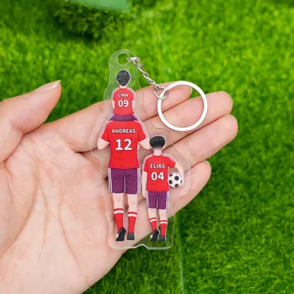 Portachiavi/Pendente acrilico da calcio con 2-4 nomi personalizzati Regali per la festa del papà | Jessemade
