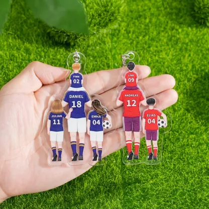Portachiavi/Pendente acrilico da calcio con 2-4 nomi personalizzati Regali per la festa del papà | Jessemade
