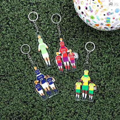 Portachiavi/Pendente acrilico da calcio con 2-4 nomi personalizzati Regali per la festa del papà | Jessemade