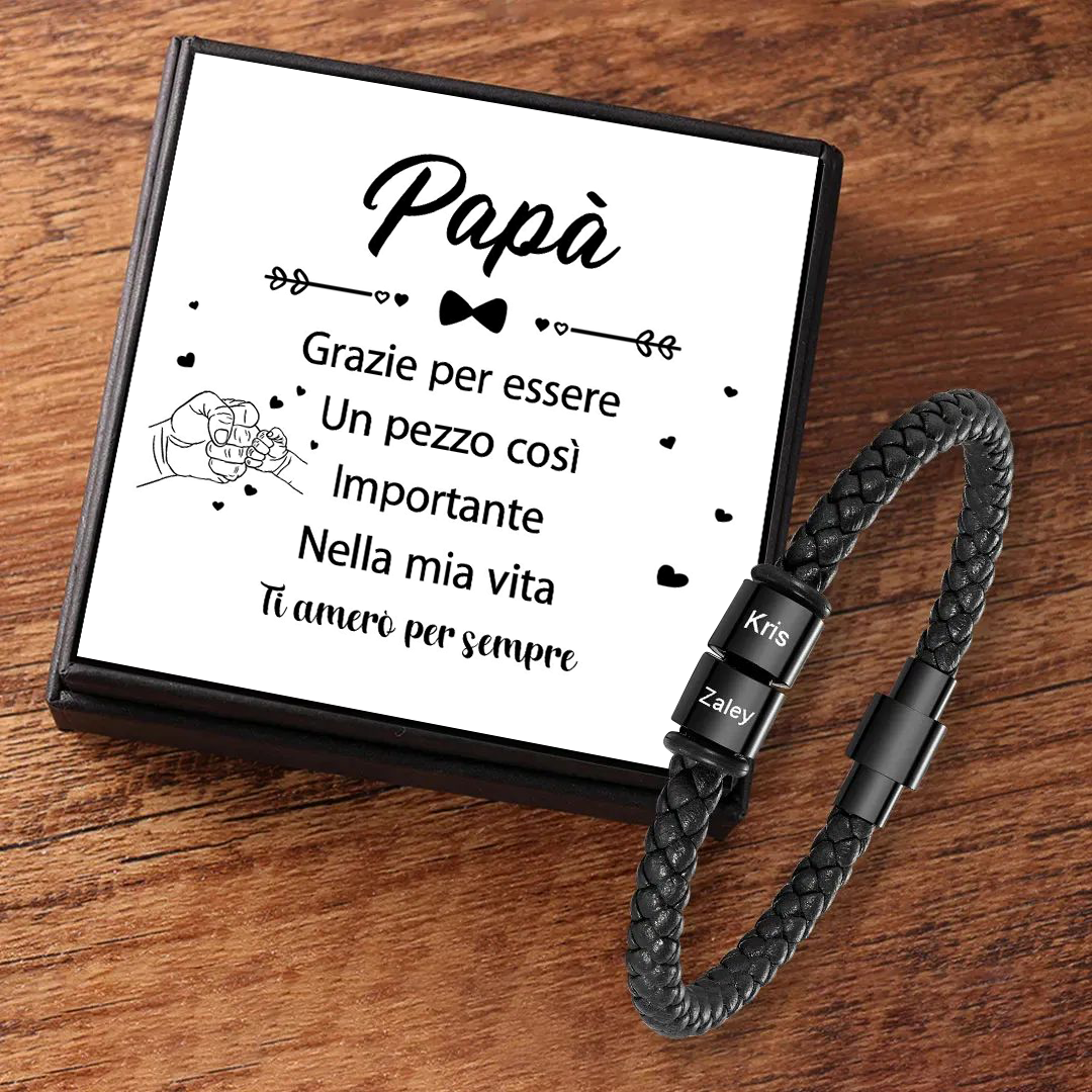 Bracciale Uomo Personalizzato – Incisione 1 Nome – Regalo Speciale per Papà | Jessemade