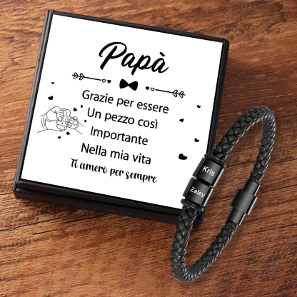 Bracciale Uomo Personalizzato – Incisione 1 Nome – Regalo Speciale per Papà | Jessemade