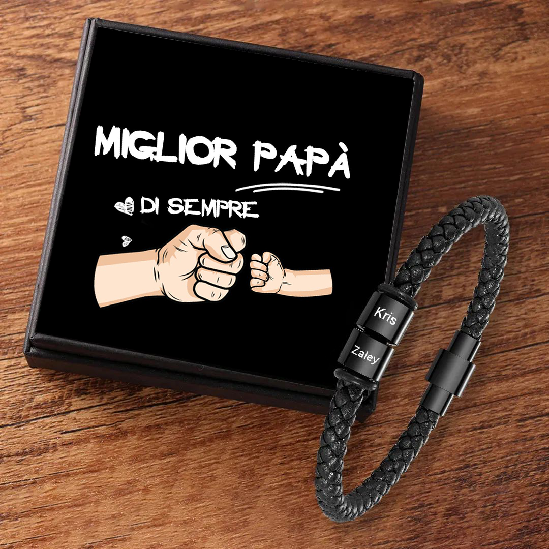 Bracciale Uomo Personalizzato – Incisione 1 Nome – Regalo Speciale per Papà | Jessemade