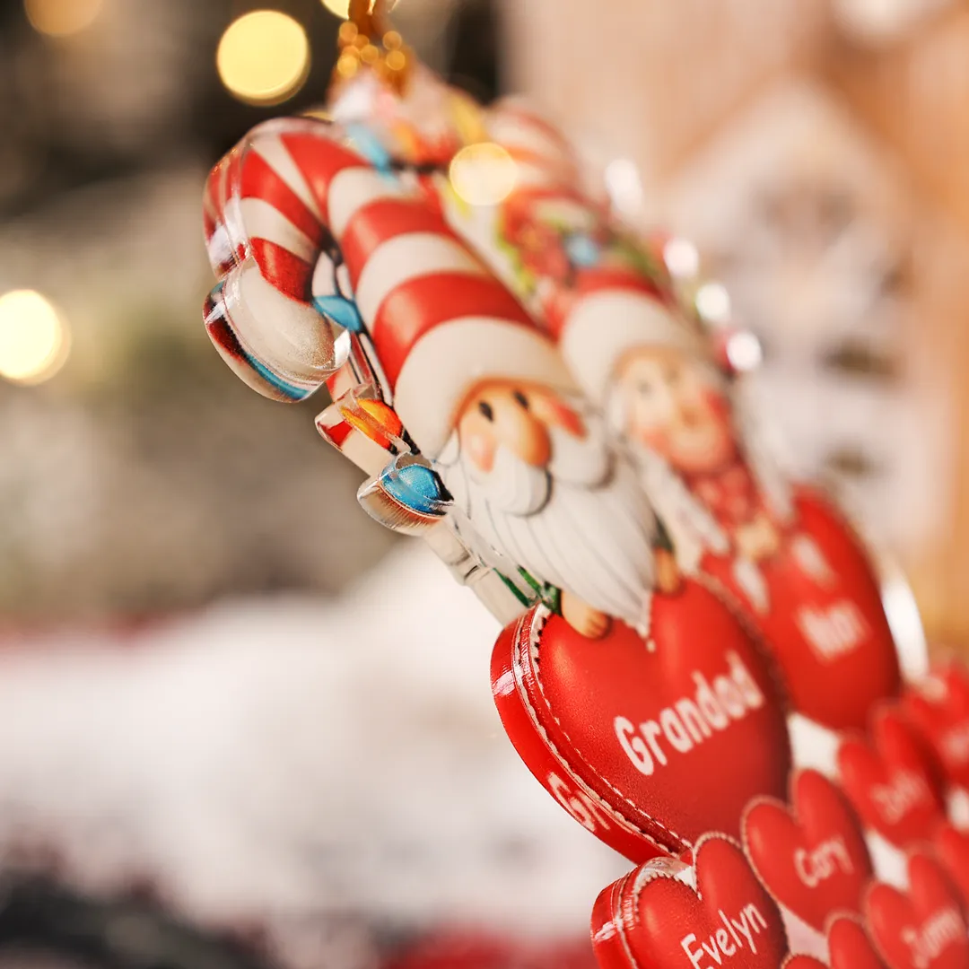 Nonna e Nonno-Portachiavi/Pendente acrilico con cuore e nomi personalizzati regalo per famiglia