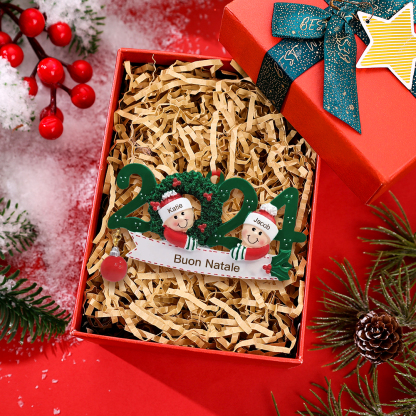 Ornamento di Natale Personalizzato con Nomi – Decorazione Natalizia per la Famiglia 2024 | Jessemade