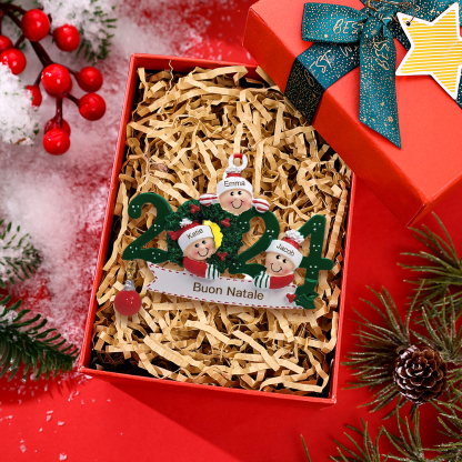 Ornamento di Natale Personalizzato con Nomi – Decorazione Natalizia per la Famiglia 2024 | Jessemade