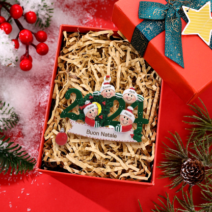 Ornamento di Natale Personalizzato con Nomi – Decorazione Natalizia per la Famiglia 2024 | Jessemade
