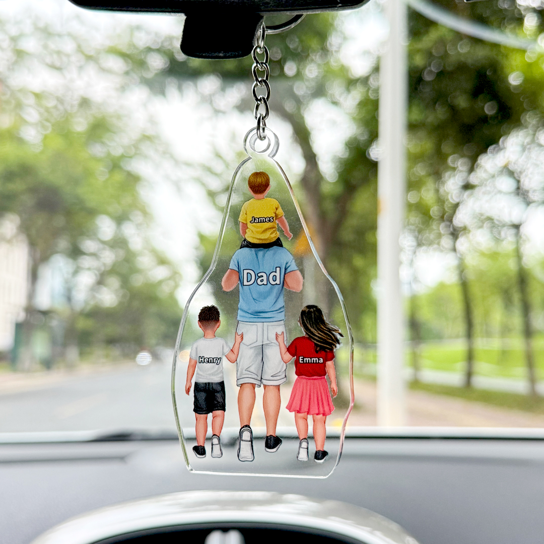 Portachiavi/Pendente Personalizzato in Acrilico – 2-9 Nomi – Regalo Commovente per Papà | Jessemade