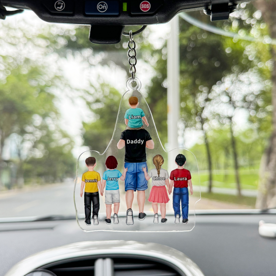 Portachiavi/Pendente Personalizzato in Acrilico – 2-9 Nomi – Regalo Commovente per Papà | Jessemade