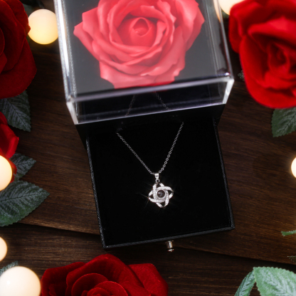 Collana infinito con proiezione di foto personalizzabile