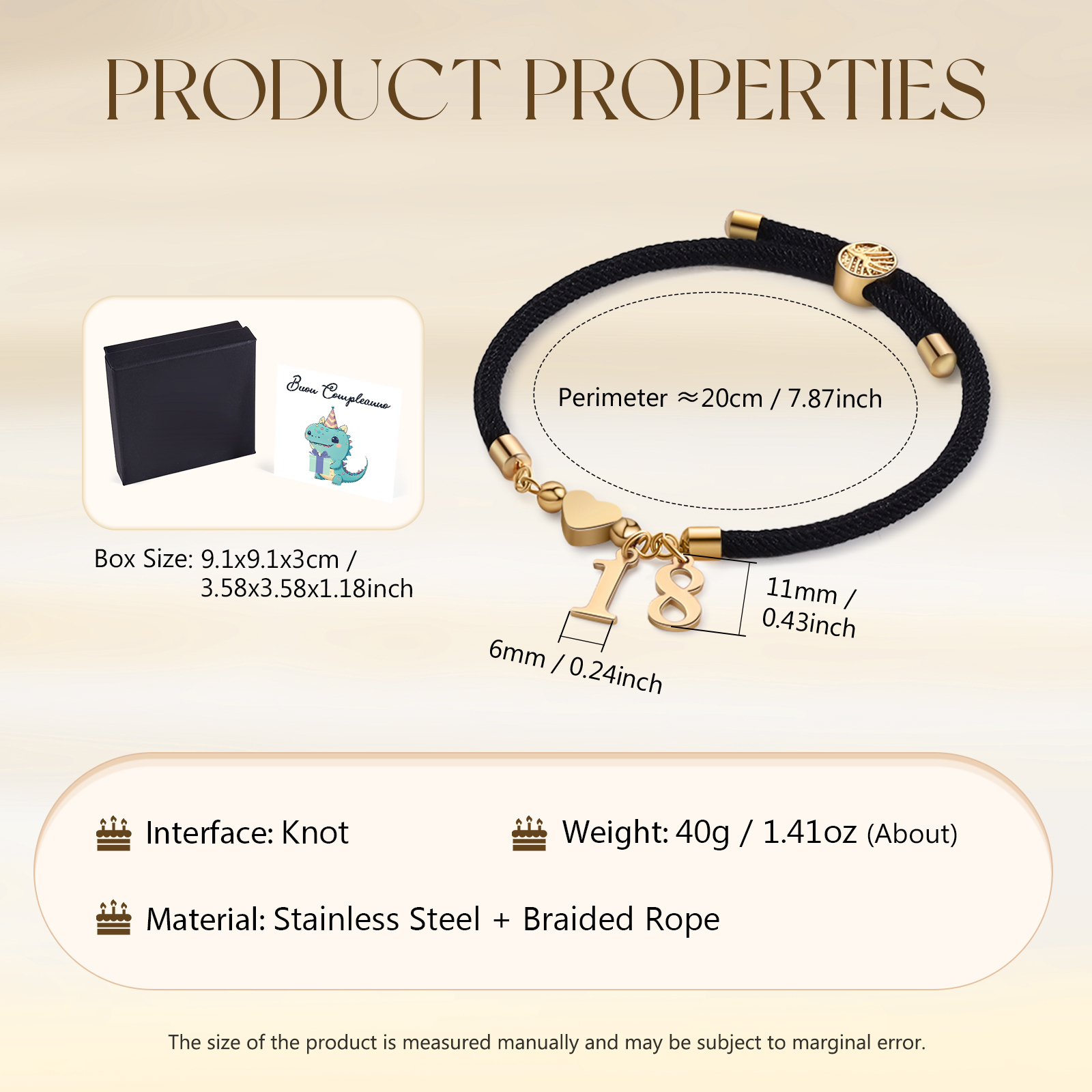 Braccialetto con 2 numeri personalizzati compleanno regalo bracciale 