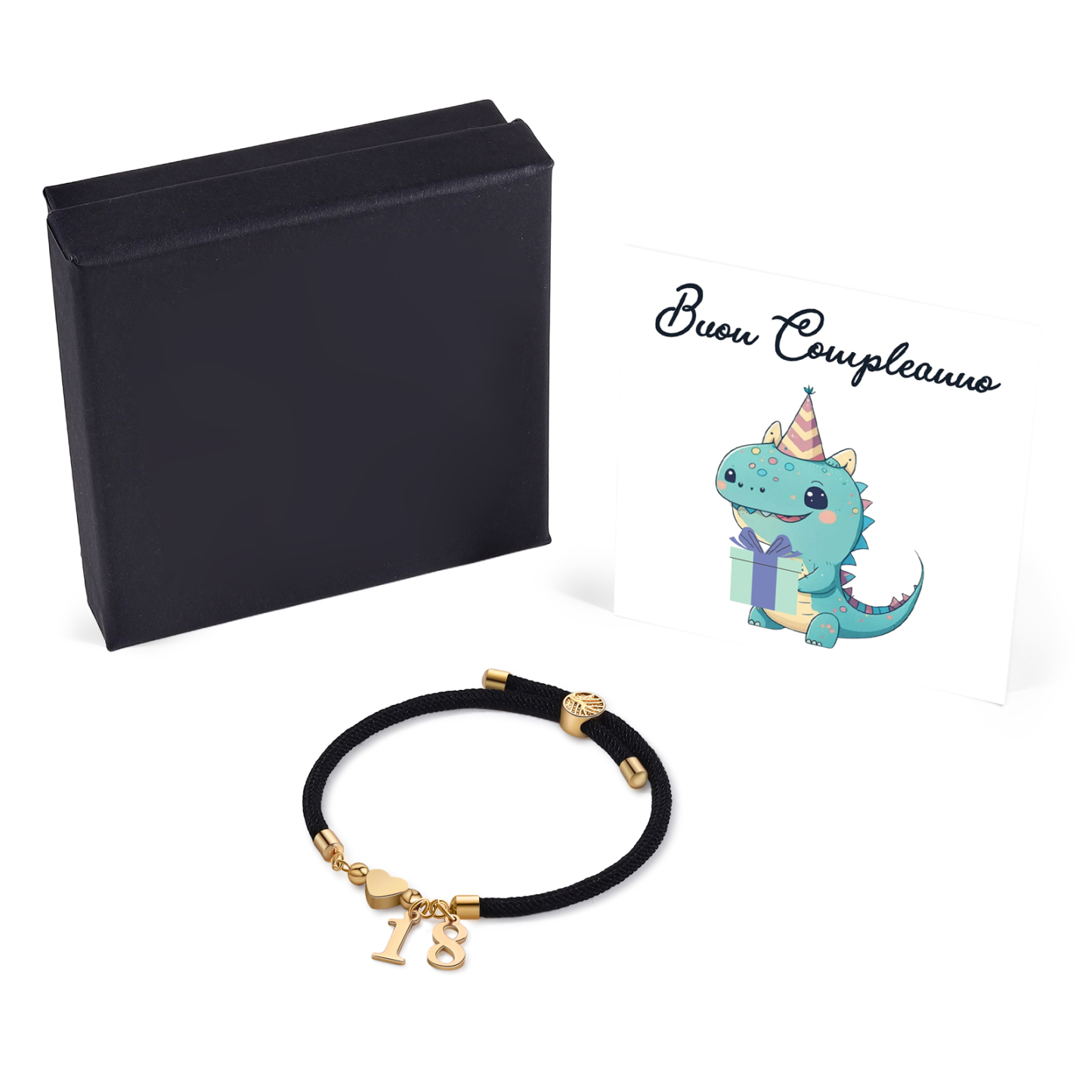 [Copy]Braccialetto con 6 nomi personalizzati e 6 ciondoli di cuore per donna