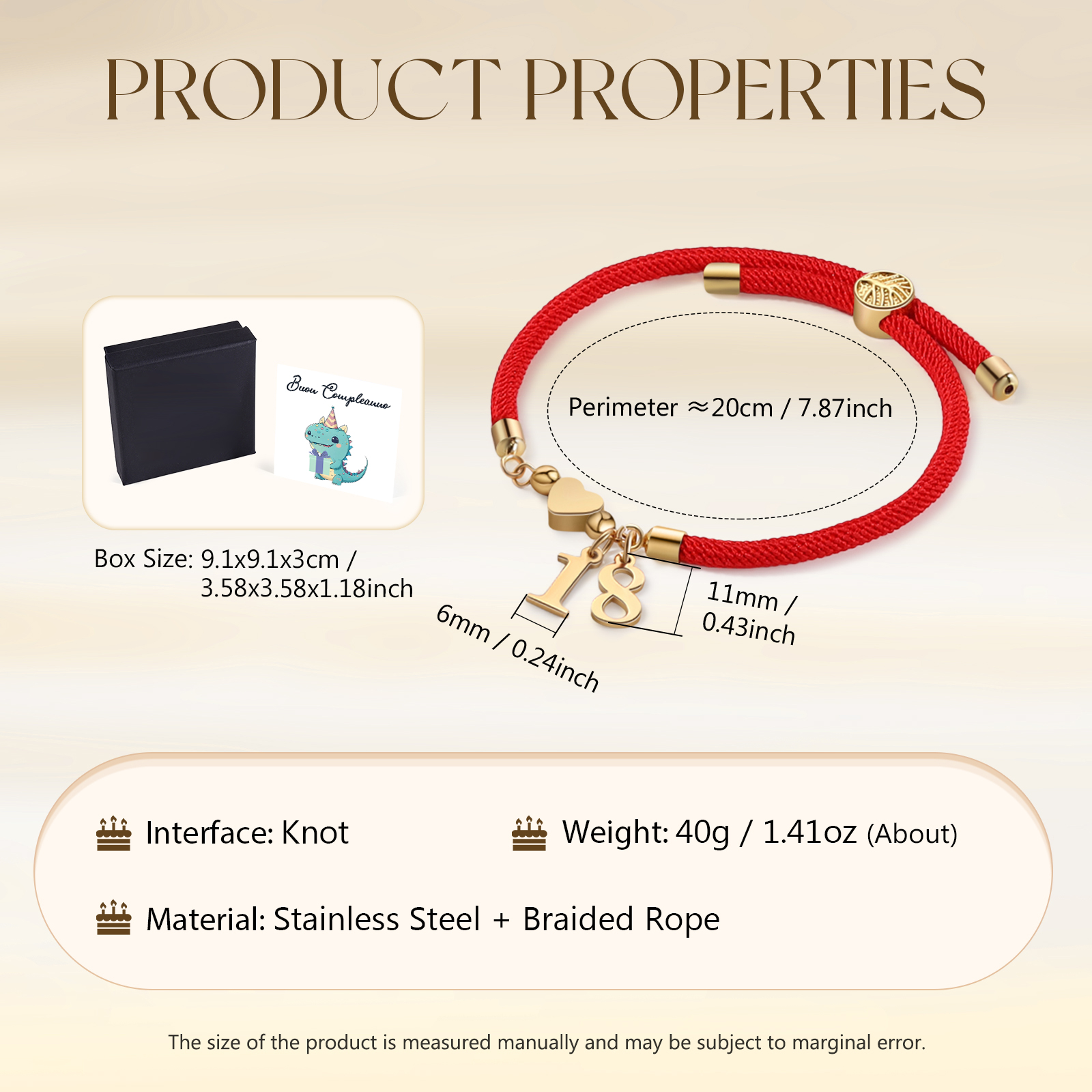 Braccialetto con 2 numeri personalizzati compleanno regalo bracciale 