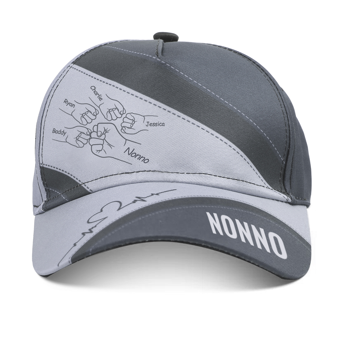 Nonno Cappello regorabile pugno a pugno 5 nomi e 1 testo personalizzati regalo per nonno/papà