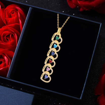 Un Regalo Unico per la Nonna o la Mamma collana personalizzata con 6 nomi e 6 pietre di nascita connessione di famiglia
